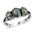 Artisan Crafted Blue Moon Turquoise 1.50 ctw Ring in Black Oxidized Sterling Silver (Size 10.0) - Sticky add to cart bar