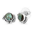D'Joy Artisan Crafted Blue Moon Turquoise 3.70 ctw Feather Earrings in Black Oxidized Sterling Silver - Sticky add to cart bar