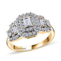 Luxuriant Lab Grown Diamond (E-F, VS) Ring in 18K Vermeil YG Over Sterling Silver (Size 10.0) 1.00 ctw