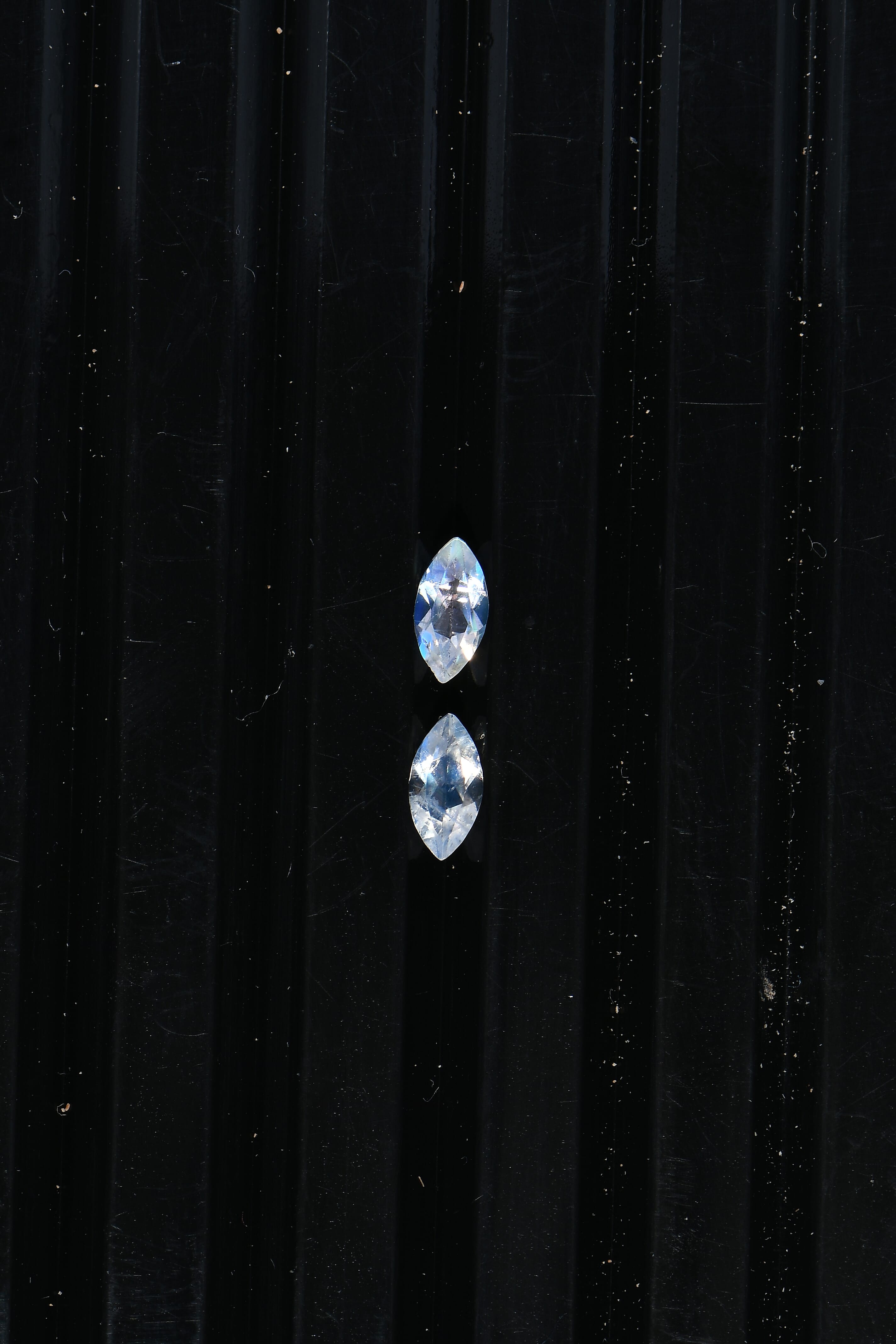 AA Rainbow Moonstone Set of 2 (Mrq 5x2.5 mm) 0.25 ctw Loose Gemstone