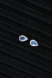 Set of 2 AA Rainbow Moonstone (Pear 6x4 mm) 0.82 ctw Loose Gemstone