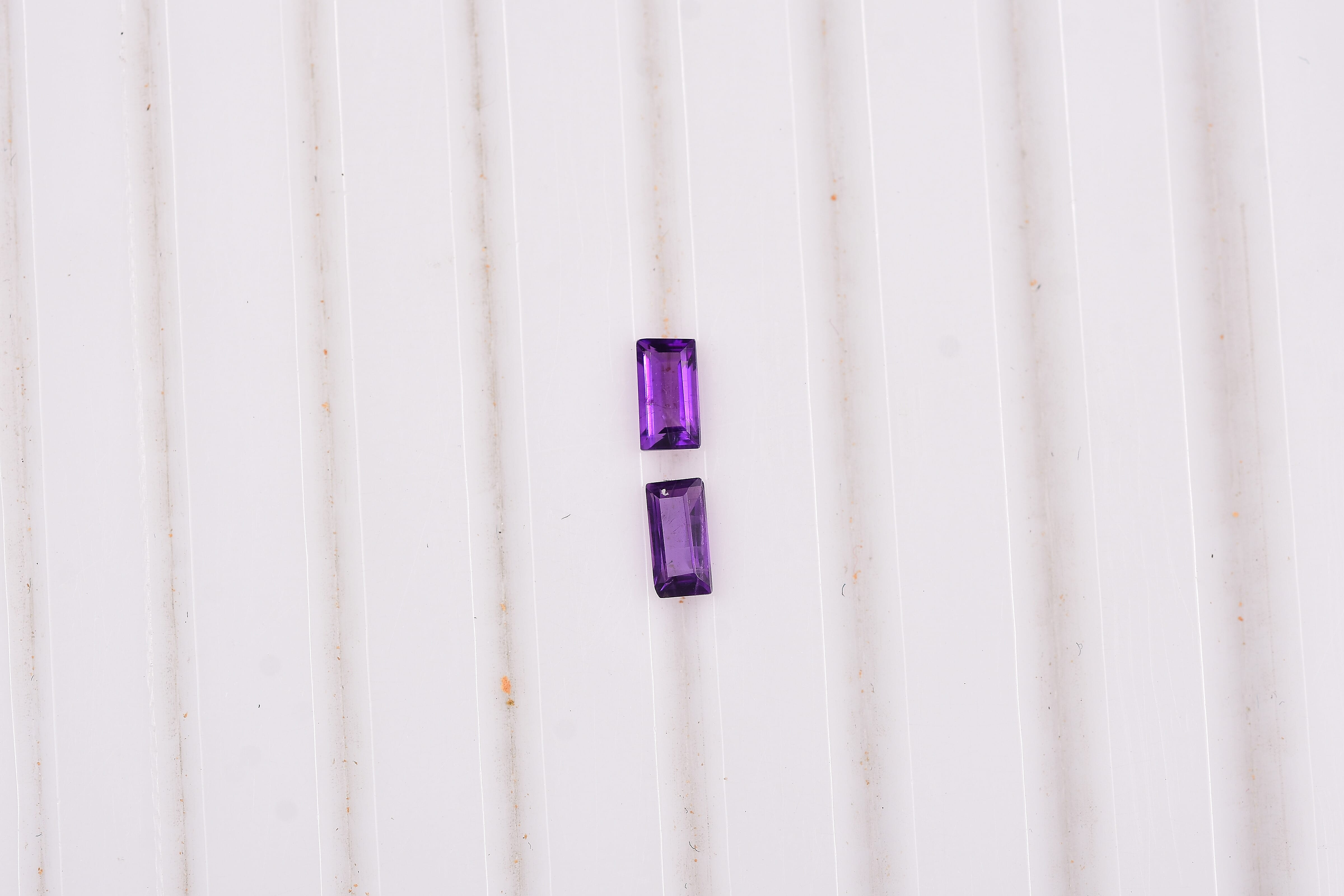 African Amethyst Set of 2 (Bgt 5x2.5 mm) 0.44 ctw Loose Gemstone