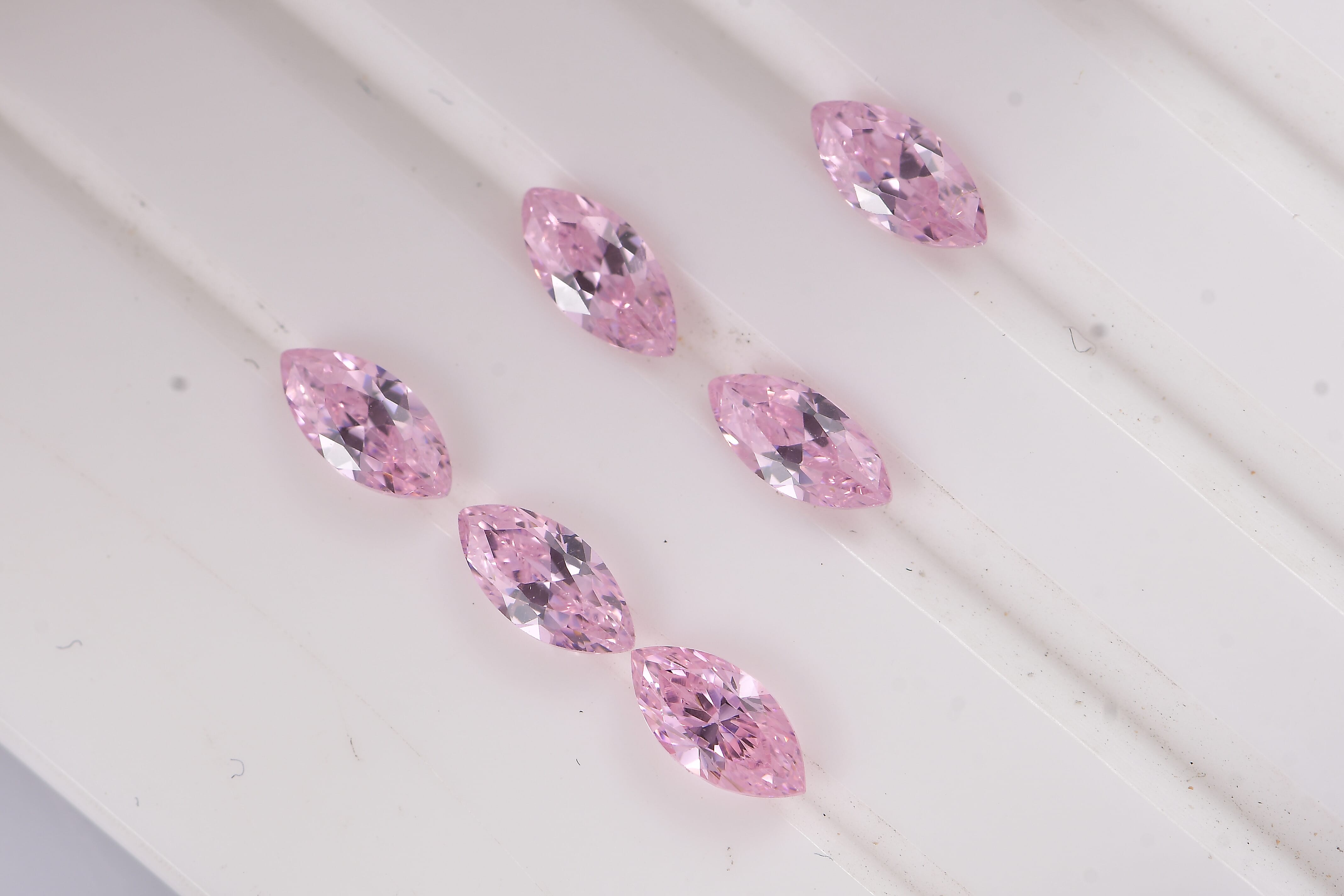 Simulated Pink Diamond (Mrq 5x2.5mm) 1.37 ctw Loose Gemstone