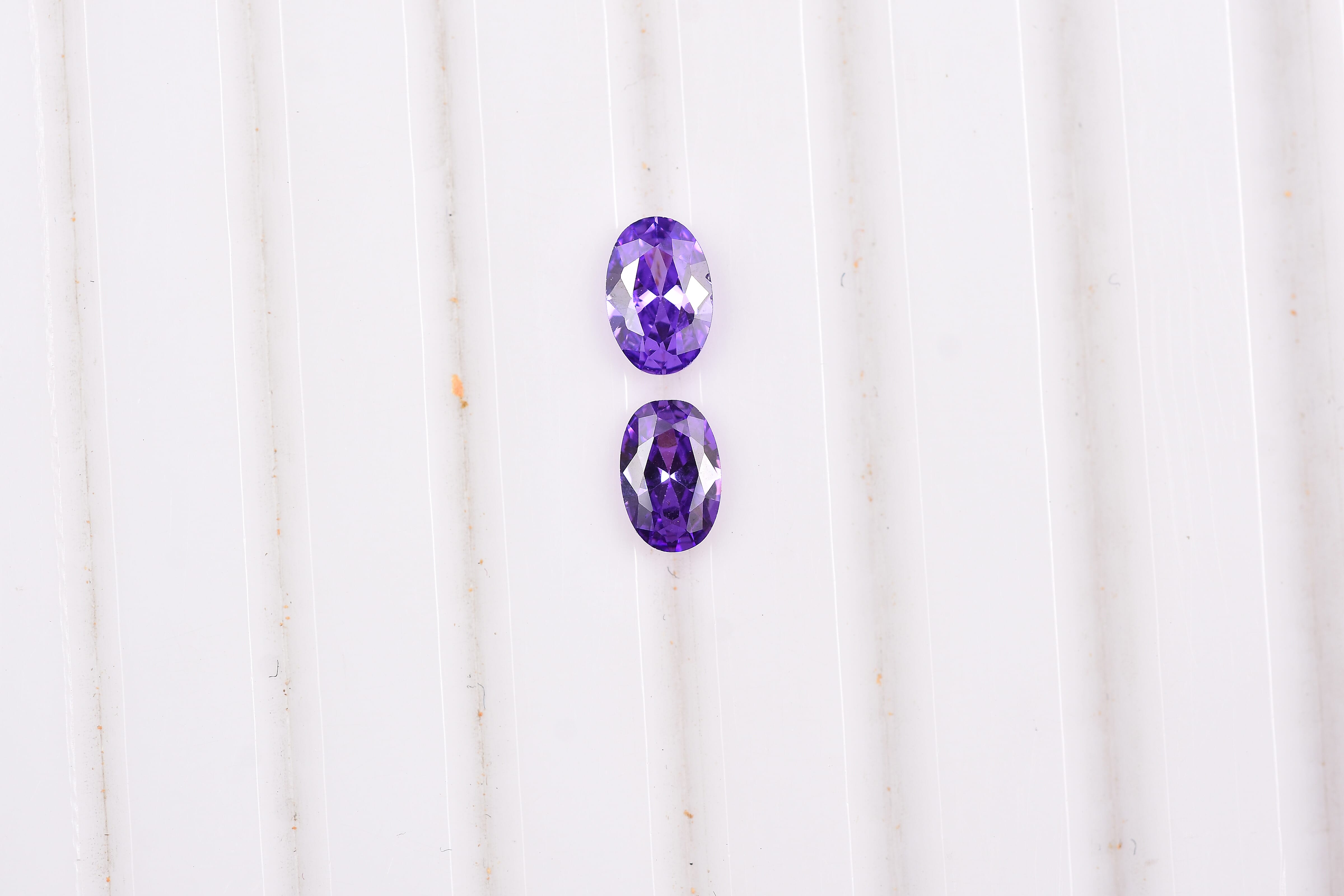 Simulated Purple Diamond (Ovl 6x4mm) 1.31 ctw Loose Gemstone