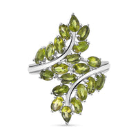 Hebei Peridot 4.20 ctw Ring in Stainless Steel (Size 8.0)