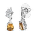 D'Joy Premium Tanzania Yellow Zircon and White Topaz 2.60 ctw Dazzle Drop Earrings in Rhodium Over Sterling Silver - Sticky add to cart bar