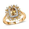 Premium Tanzania Yellow Zircon and Multi Gemstone 2.15 ctw Sunburst Serenity Ring in 18K Vermeil Yellow Gold Over Sterling Silver (Size 10.0) (Del. in 10-12 Days) - Sticky add to cart bar