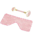 Rose Quartz Eye Mask (8.28"x3.54") with Face Roller (5.82"x1.57"x2.36") - Sticky add to cart bar
