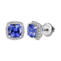 Certified & Appraised Rhapsody AAAA Tanzanite and E-F VS Diamond 2.80 ctw Stud Earrings in 950 Platinum - Sticky add to cart bar