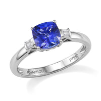 Certified & Appraised Rhapsody 950 Platinum AAAA Tanzanite, Diamond (E-F, VS) Ring (4.87 g) (Del. in 10-15 Days) 1.55 ctw
