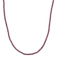 Orissa Rhodolite Garnet 60.00 ctw Beaded Necklace in Rhodium Over Sterling Silver 20 Inches