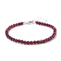 Orissa Rhodolite Garnet 22.00 ctw Beaded Bracelet in Rhodium Over Sterling Silver (7-9In) - Sticky add to cart bar