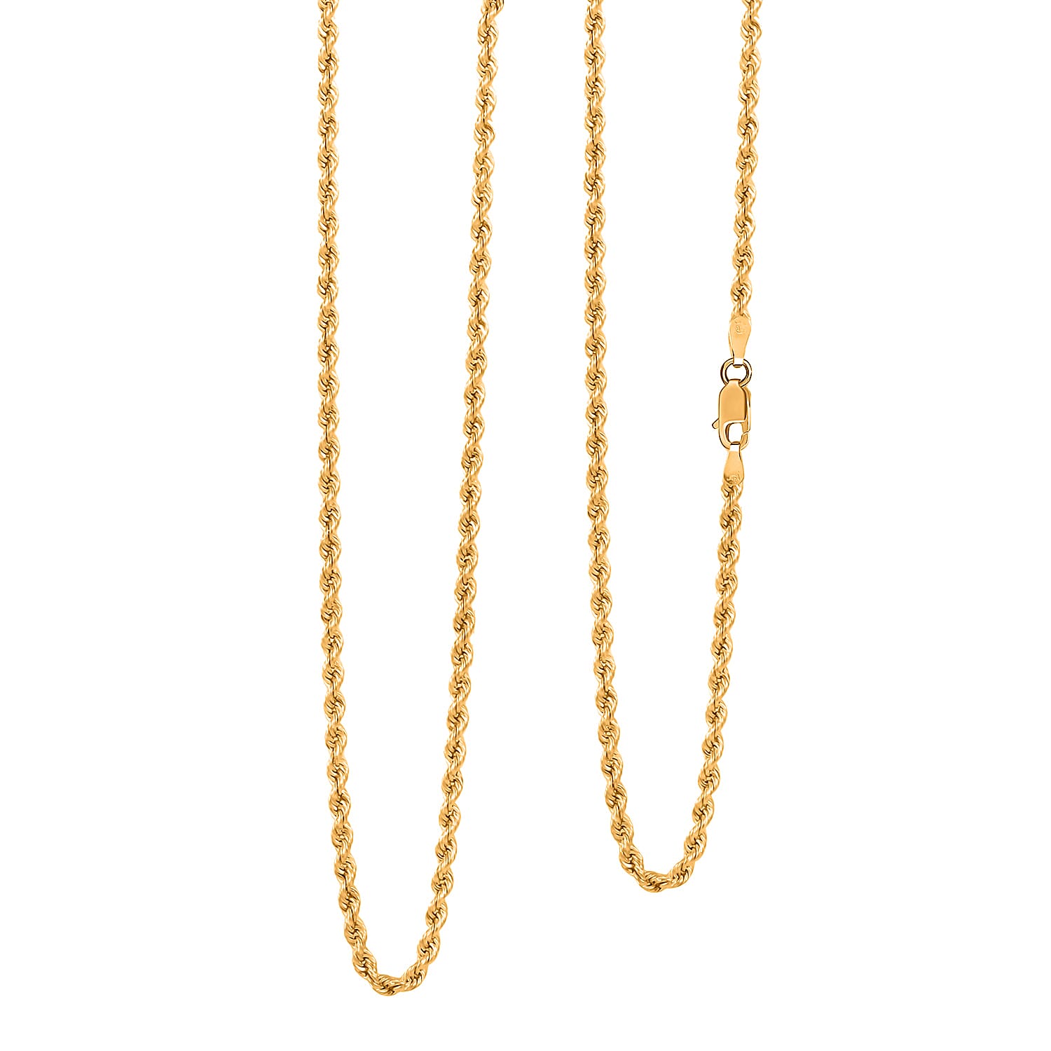 22K Yellow Gold 2.9mm Rope Necklace 24 Inches 8.64 Grams