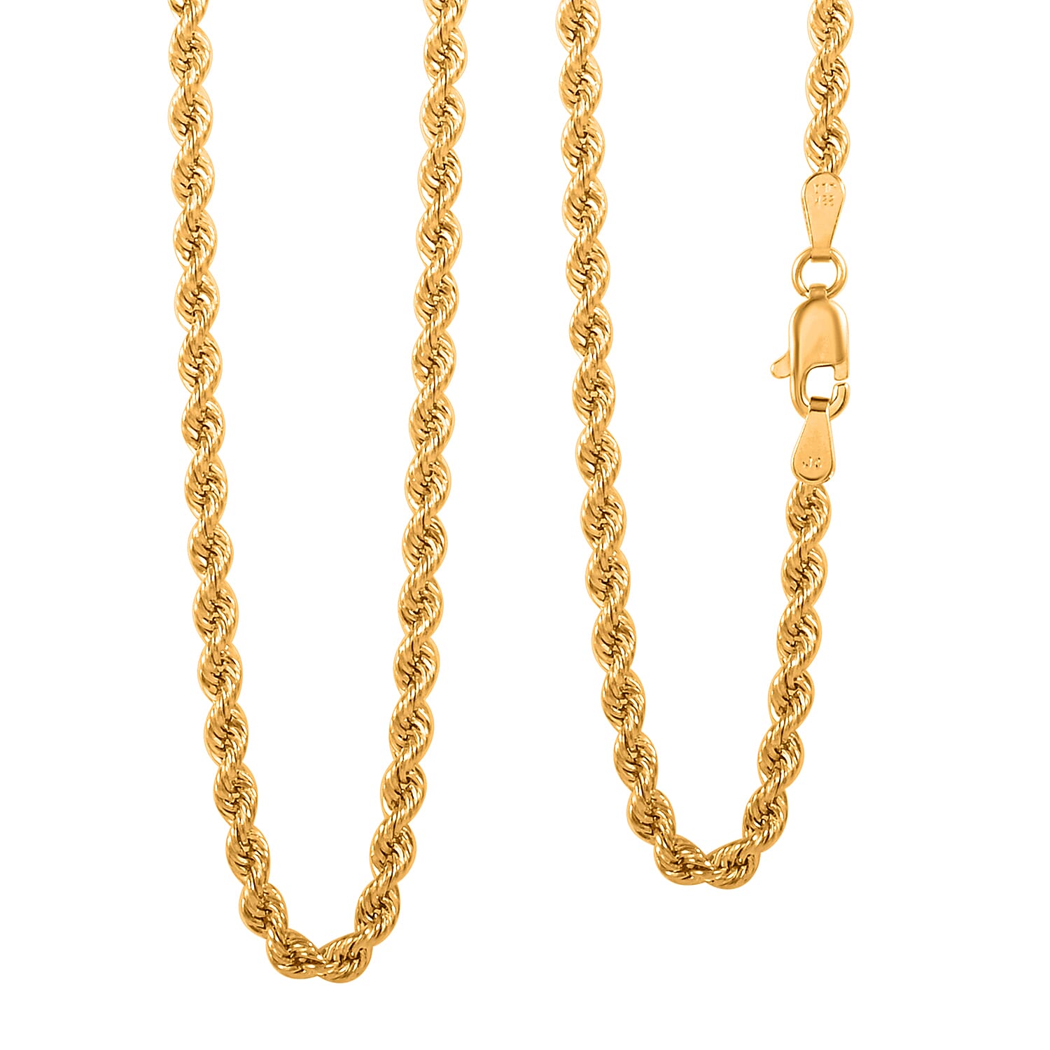 22K Yellow Gold 2.9mm Rope Necklace 26 Inches 9.36 Grams
