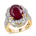 Niassa Ruby (FF), Moissanite Ring in 18K Vermeil YG Over Sterling Silver (Size 10.0) 11.40 ctw - Sticky add to cart bar