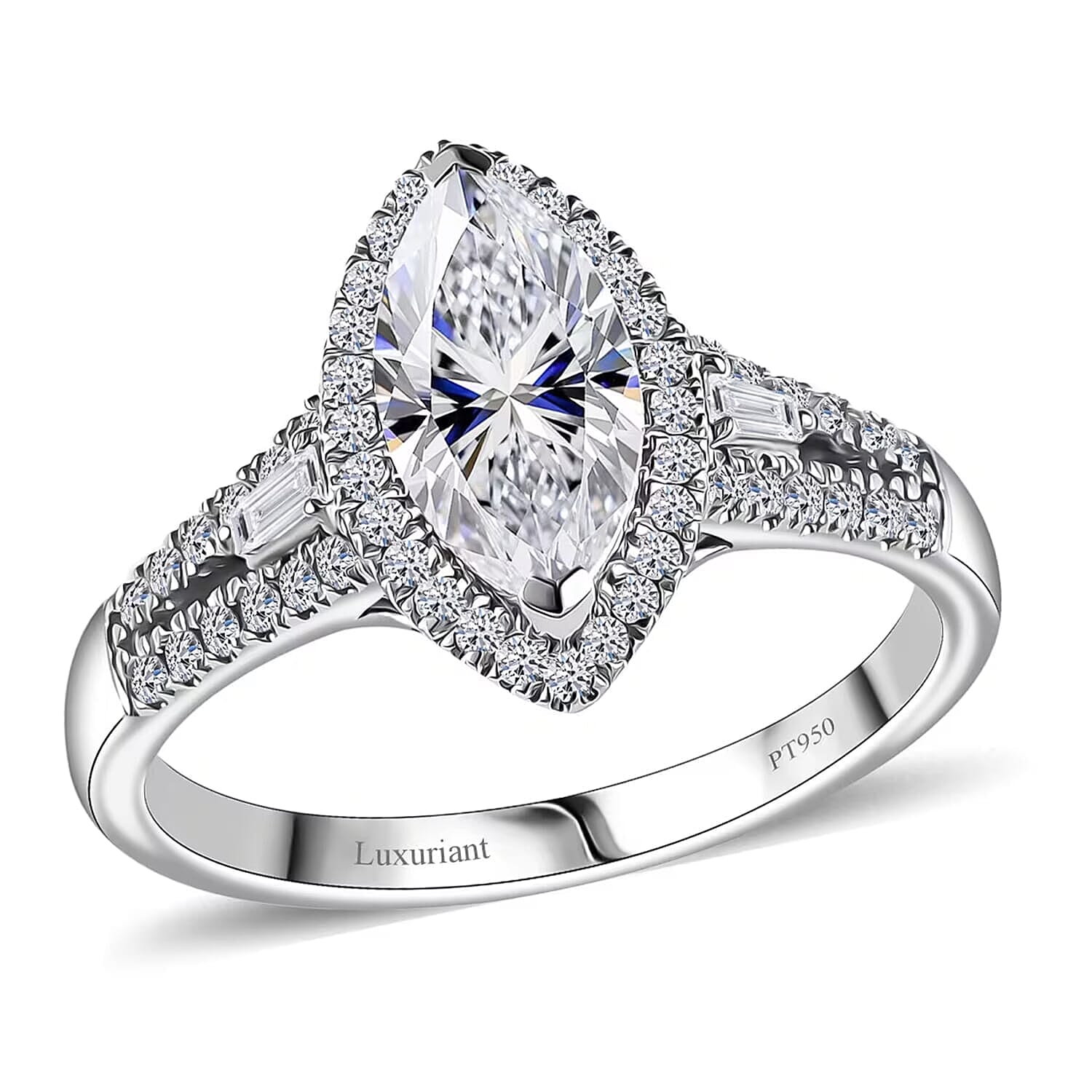 950 Platinum Luxuriant Lab Grown Diamond (E-F, VS) Ring (Size 10.0) (5.80 g) 2.00 ctw