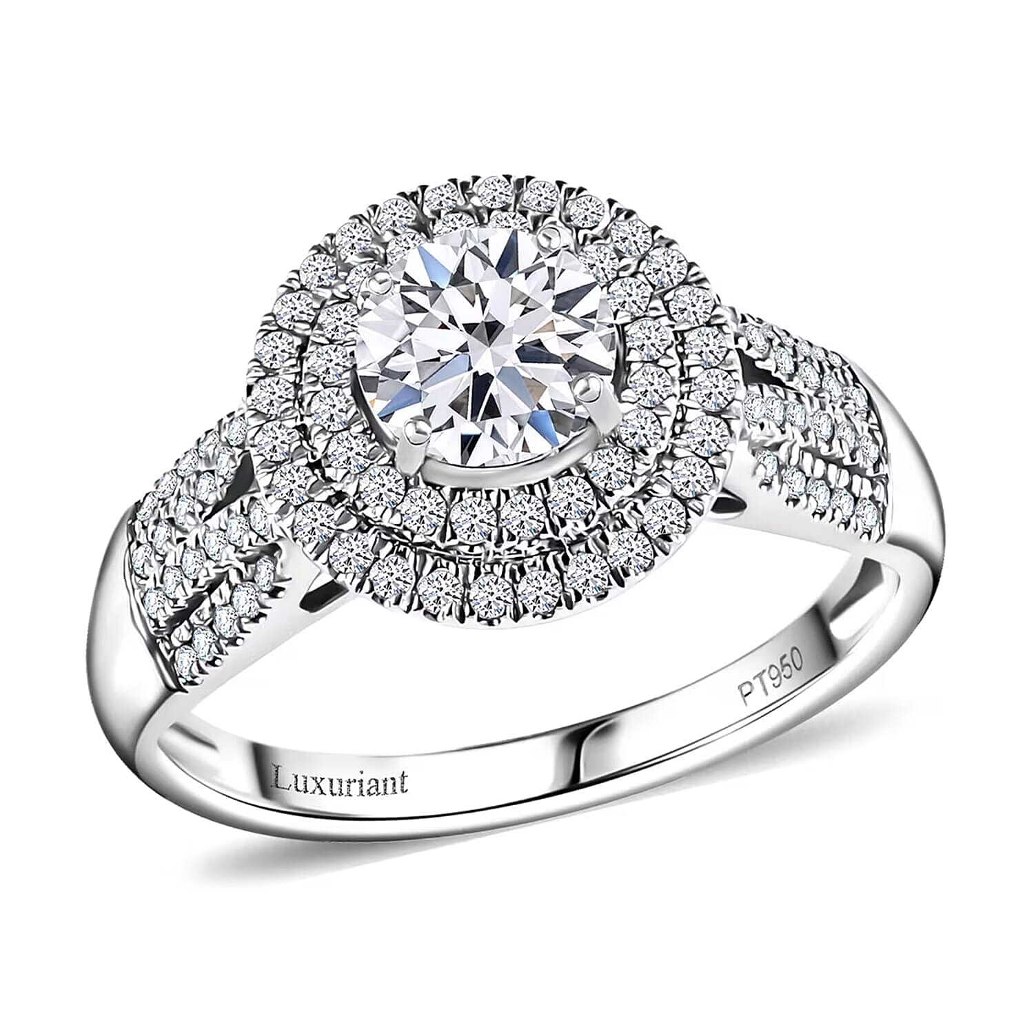950 Platinum Luxuriant Lab Grown Diamond (E-F, VS) Ring (Size 10.0) (7.50 g) 1.50 ctw