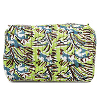 Green Quilted Fabric Set of 4 Pouches with Zipper Closure
