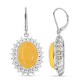 Butterscotch Amber Halo Earrings in Sterling Silver - Sticky add to cart bar