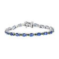 Kashmir Kyanite and Chrome Diopside 12.75 ctw Bracelet in Rhodium Over Sterling Silver (7.25 In) - Sticky add to cart bar