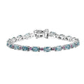 Kashmir Kyanite and Chrome Diopside 12.75 ctw Bracelet in Rhodium Over Sterling Silver (7.25 In) - Sticky add to cart bar