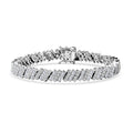 White Zircon 10.35 ctw Bracelet in Rhodium Over Sterling Silver (6.50 In) - Sticky add to cart bar