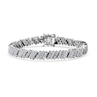 White Zircon 10.35 ctw Bracelet in Rhodium Over Sterling Silver (6.50 In)
