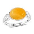 Butterscotch Amber Solitaire Ring in Sterling Silver (Adjustable) - Sticky add to cart bar