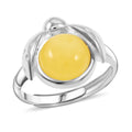 Butterscotch Amber Ladybug Ring in Sterling Silver (Adjustable) - Sticky add to cart bar