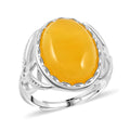 Butterscotch Amber Ring in Sterling Silver (Adjustable) - Sticky add to cart bar