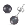Tahitian Cultured Pearl Solitaire Stud Earrings in Rhodium Over Sterling Silver - Sticky add to cart bar