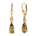 D'Joy Premium Tanzania Yellow Zircon and Chrome Diopside 2.60 ctw Celtic Heart Earrings in 18K Vermeil Yellow Gold Over Sterling Silver - Sticky add to cart bar