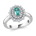 Certified & Appraised Rhapsody AAAA Paraiba Tourmaline and E-F VS2 Diamond 1.65 ctw Ring in 950 Platinum 8 Grams - Sticky add to cart bar