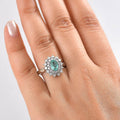 Certified and Appraised Rhapsody AAAA Paraiba Tourmaline, Diamond Ring in 950 Platinum 2.00 ctw (Size 7.5) With Free Paraiba Book - Sticky add to cart bar