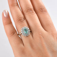 Certified and Appraised Rhapsody AAAA Paraiba Tourmaline, Diamond Ring in 950 Platinum 2.00 ctw (Size 7.5) With Free Paraiba Book