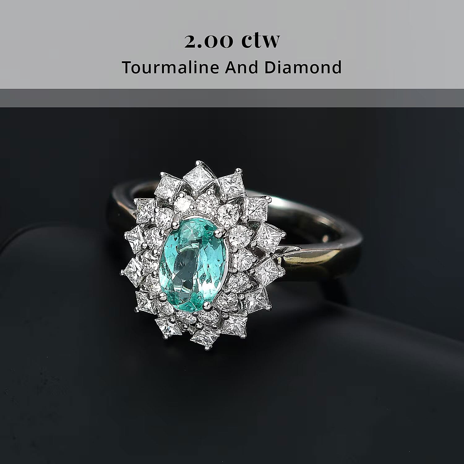 Certified and Appraised Rhapsody AAAA Paraiba Tourmaline, Diamond Ring in 950 Platinum 2.00 ctw (Size 8.5) With Free Paraiba Book