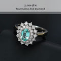 Certified and Appraised Rhapsody AAAA Paraiba Tourmaline, Diamond Ring in 950 Platinum 2.00 ctw (Size 8.5) With Free Paraiba Book - Sticky add to cart bar