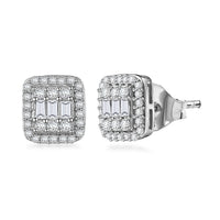 Diamond 0.50 ctw Fancy Earrings in Rhodium Over Sterling Silver