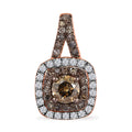 D'Joy Natural Champagne and White Diamond 0.90 ctw A Touch of Luxury Pendant without Chain in 18K Vermeil Rose Gold Over Sterling Silver - Sticky add to cart bar