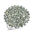 Malagasy Pine Apatite 6.50 ctw Ring in Rhodium Over Sterling Silver (Size 10.0) - Sticky add to cart bar