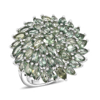 Malagasy Pine Apatite 6.50 ctw Ring in Rhodium Over Sterling Silver (Size 10.0)