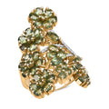 Premium Malagasy Pine Apatite and Moissanite 6.80 ctw Floral Ring in 18K Vermeil Yellow Gold Over Sterling Silver (Size 10.0) - Sticky add to cart bar