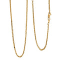 14K Yellow Gold 2mm Triple Spiga Wheat Chain Necklace 20 Inches 4.60 Grams - Sticky add to cart bar