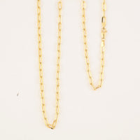 14K Yellow Gold 3mm Paper Clip Chain Necklace 24 Inches 5.97 Grams