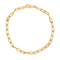 14K Yellow Gold 3mm Paper Clip Chain Bracelet (8.00 In) 1.97 Grams
