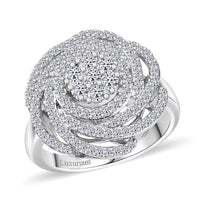 Luxuriant Lab Grown Diamond G-H SI 1.00 ctw Ring in Rhodium Over Sterling Silver