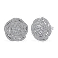 Luxuriant Lab Grown Diamond G-H SI 1.00 ctw Spiral Stud Earrings in Rhodium Over Sterling Silver - Sticky add to cart bar