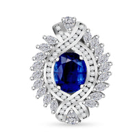 One Time Only Kashmir Kyanite, White Zircon Ring in Rhodium Over Sterling Silver (Size 10.0) 7.75 ctw