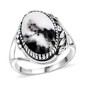 Artisan Crafted White Buffalo 7.15 ctw Solitaire Ring in Sterling Silver - Sticky add to cart bar