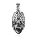 D'Joy Artisan Crafted White Buffalo 8.70 ctw Feather Pendant without Chain in Sterling Silver - Sticky add to cart bar